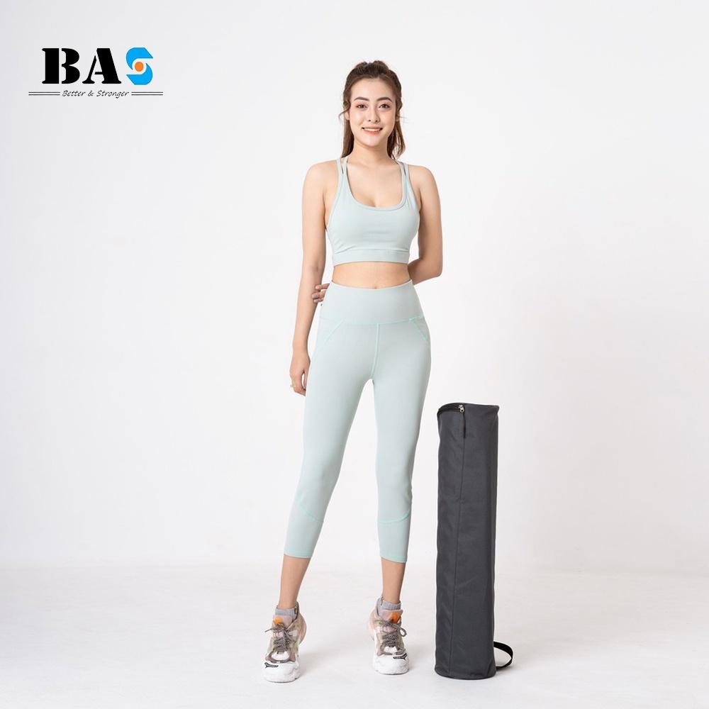 Bộ quần áo lửng tập yoga gym aerobic 4 dây đan lưng cách điệu phối legging nâng mông - SL210402