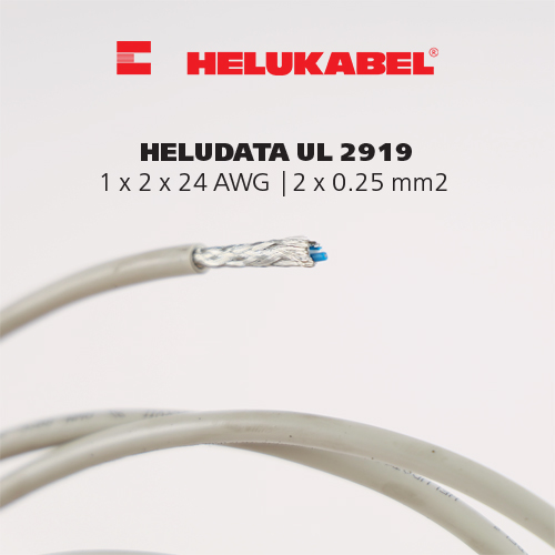 Dây cáp dữ liệu HELUDATA UL 2919 | 1 x 2 x 24 AWG | 2 x 0.25 mm²