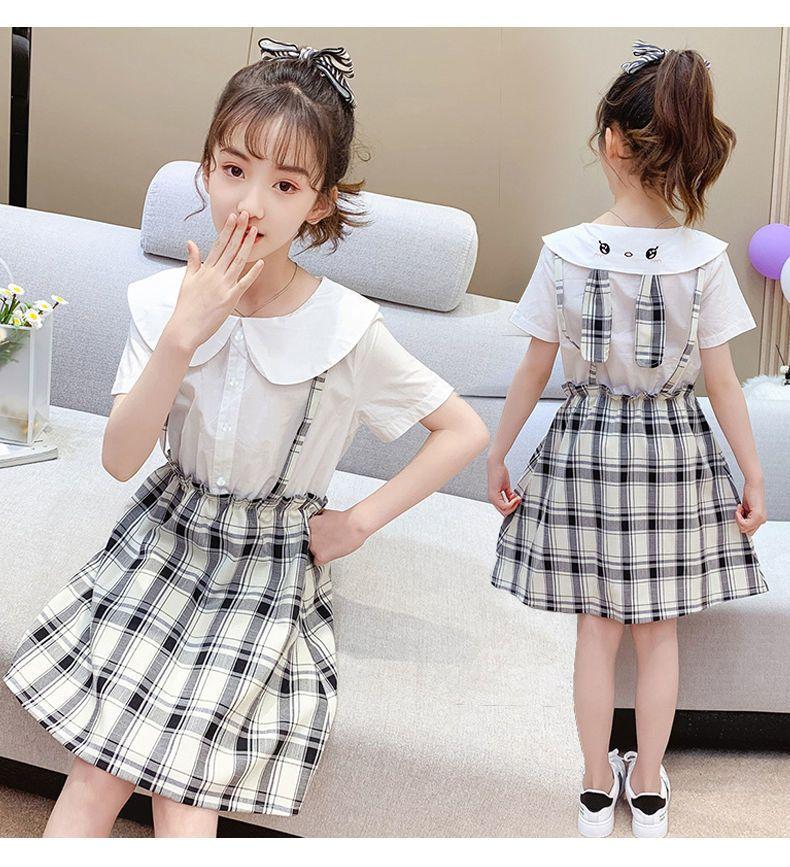 DONGSHOP HOT Cô gái ăn mặc mùa hè mỏng 2023 trẻ em phong cách tây cô gái váy công chúa trẻ em lớn váy thời trang mùa hè