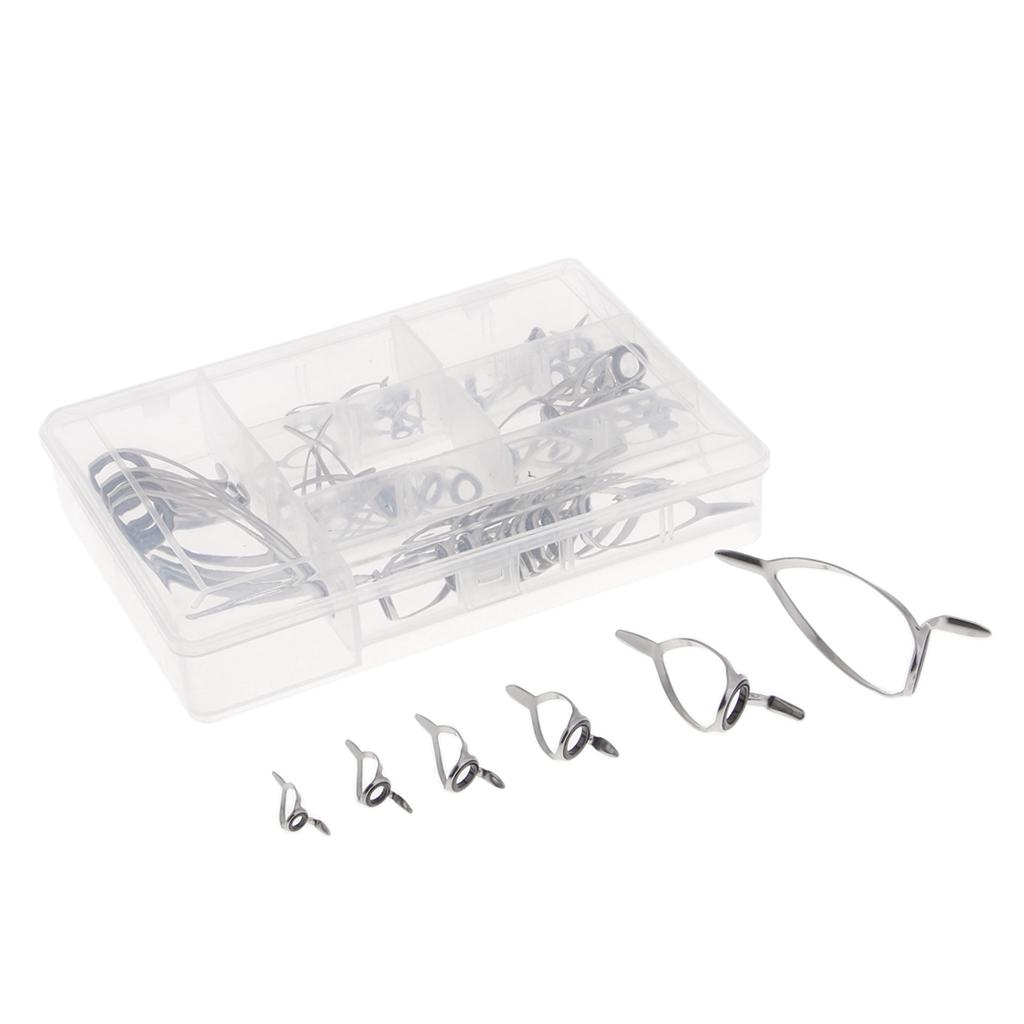 55pcs Fishing Rod Guides Replacement Repair Kit Boat Fishing Rod Guides Ring