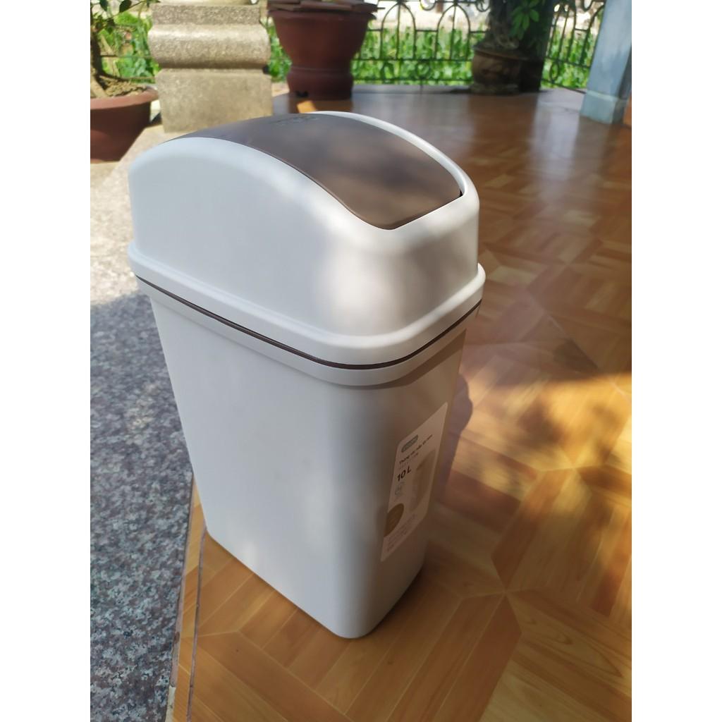 Thùng Rác Nắp Lật Hiro 10L Inochi có lõi thiết kế theo tiêu chuẩn và phong cách Nhật Bản