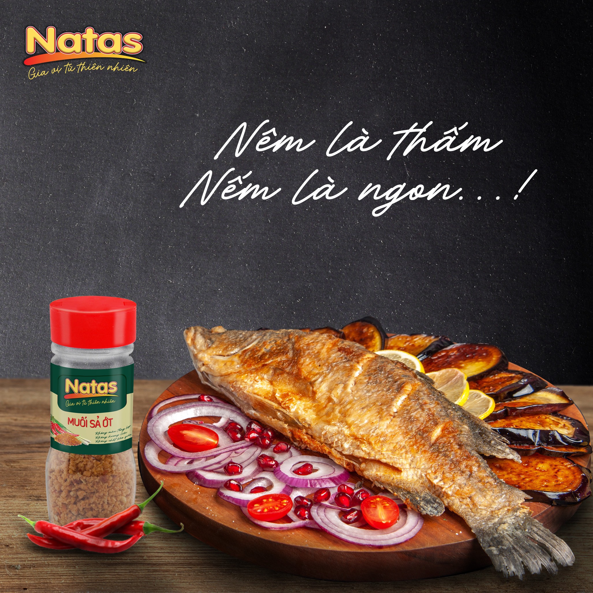 Muối Sả Ớt Natas Hũ 60g-Muối Đa Năng
