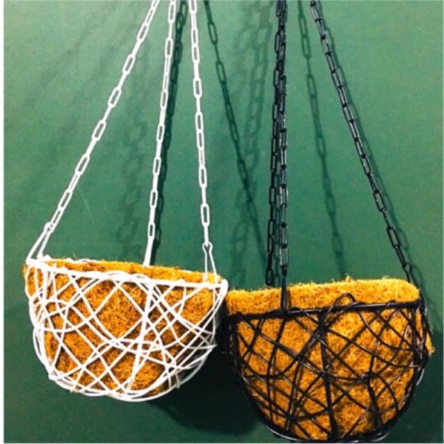 Chậu Treo Xơ Dừa Khung Sắt Đặc - Trồng Cây treo Fi30 - Coconut Fiber Hanging Pots (30x30)