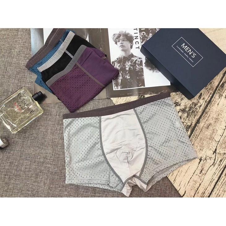 HỘP 4 QUẦN SỊP ĐÙI MEN'S, QUẦN LÓT THÔNG HƠI XUẤT NHẬT