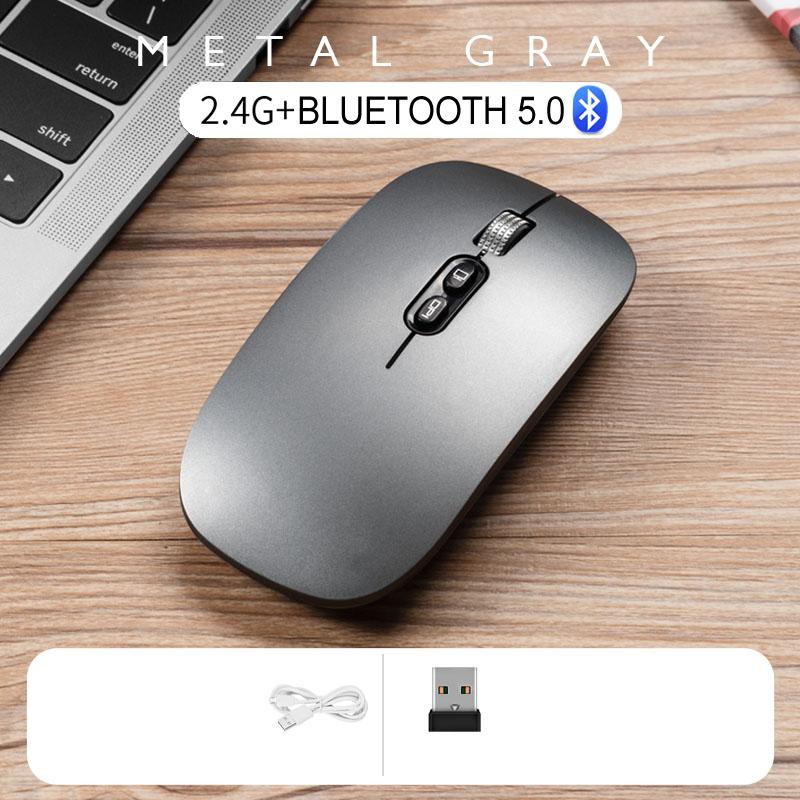 Chuột Bluetooth Không Dây Mỏng Chế Độ Kép (Bluetooth5.0 & 2.4G Không Dây) sạc Không Dây Chuột 3 DPI Có Thể Điều Chỉnh Dành Cho Laptop Mac