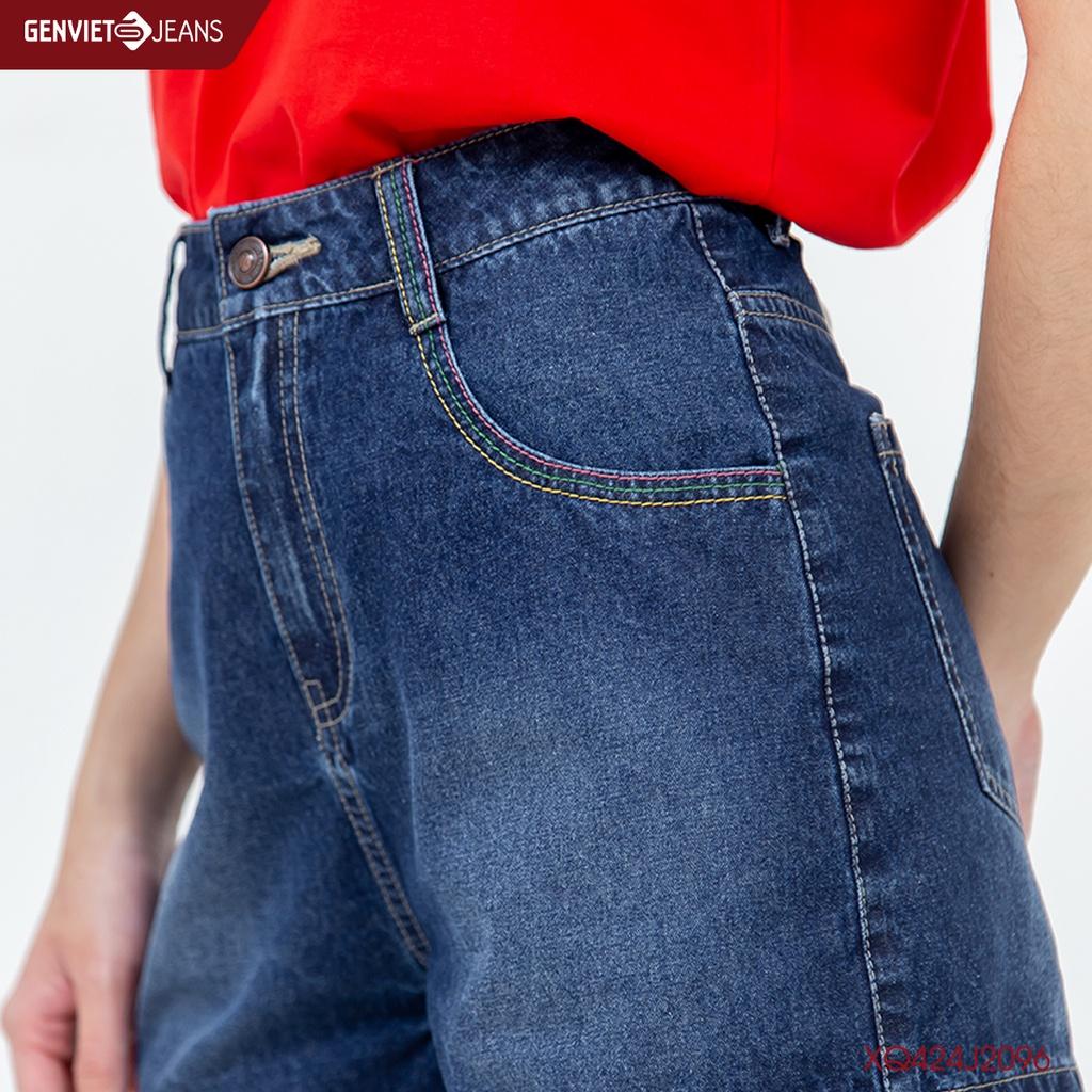 Quần Sooc Jeans Nữ Suông Boxy Fit GEMVIET XQ424J2096