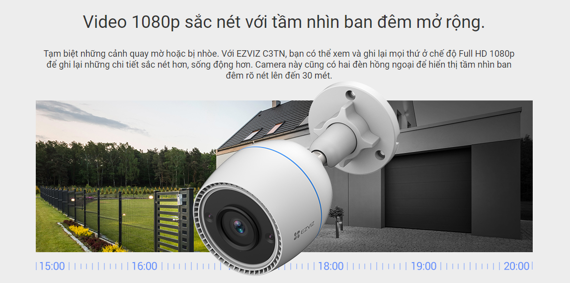 Camera IP Wifi Ngoài Trời EZVIZ C3TN 2MP 1080P (Có Màu) - Hàng chính hãng