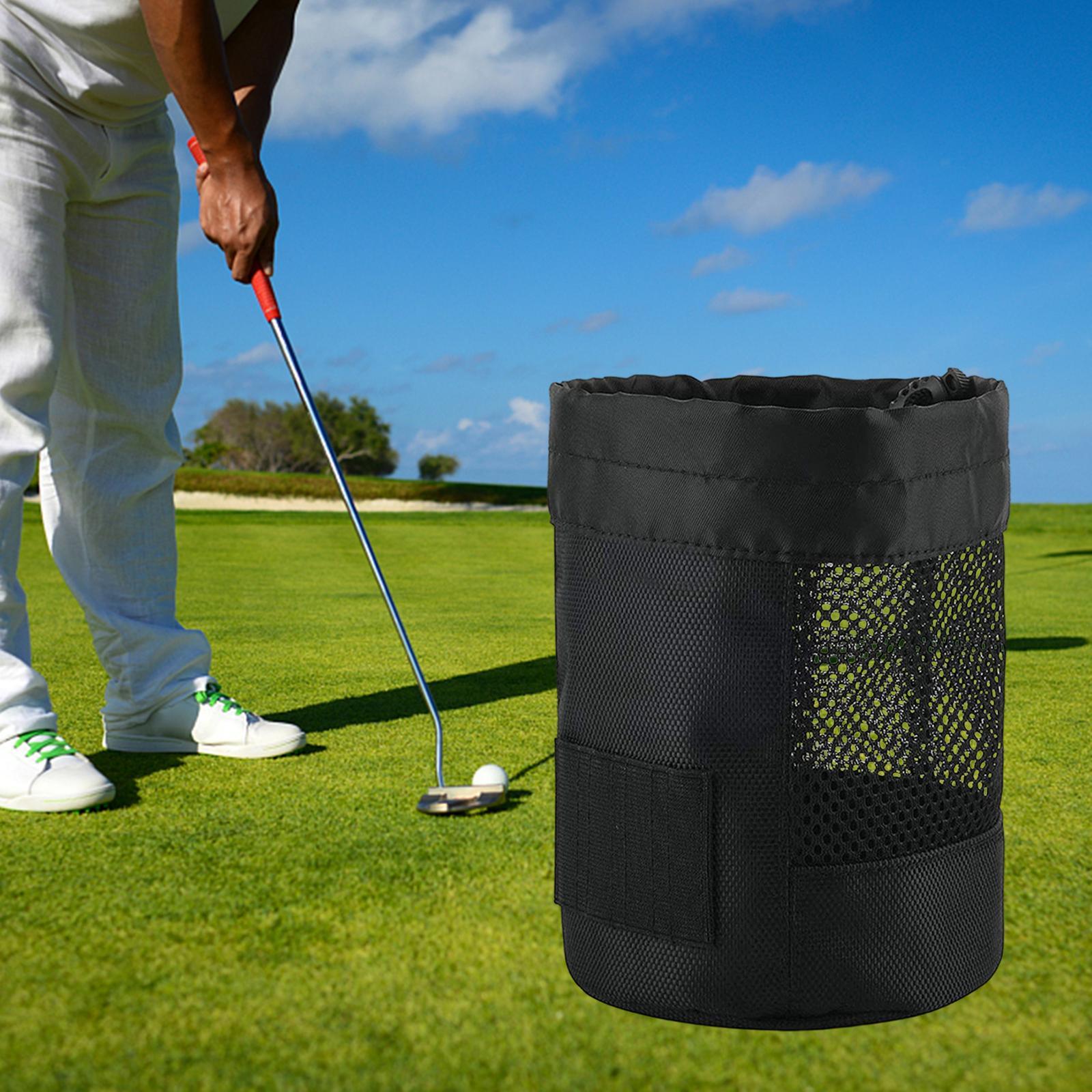 Golf Ball Bags with Tee Holder Portable Nylon Golf Mesh Bag for Training