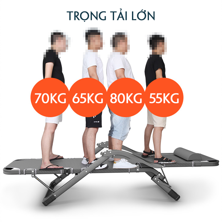 Ghế xếp kiêm giường có lăn tay massage tặng nệm nằm ngủ 68x178cm