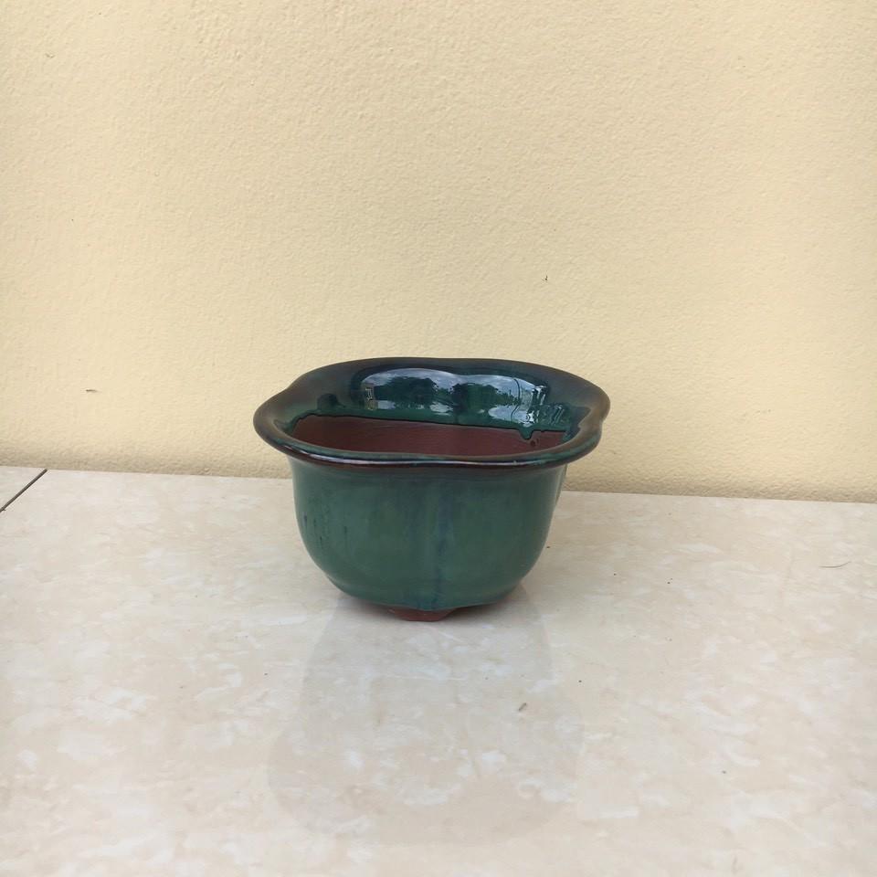 Chậu bonsai áng mây cao mini men hỏa biến gốm Bát tràng 1 size BM-02
