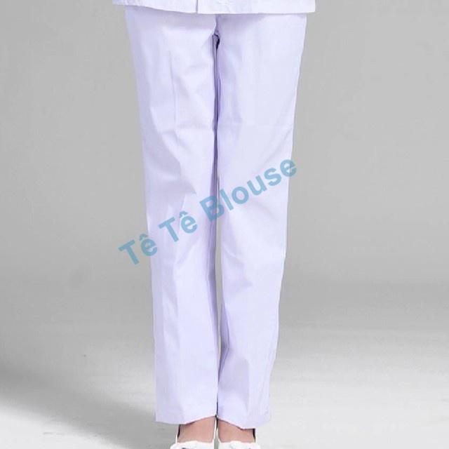 Bộ Quần Áo Blouse CỘC TAY, Dáng Dài Ngang Mông NAM NỮ Cho Điều Dưỡng, Y tá ,Dược Sĩ, Vải Lon Nhật Và Thô Cotton