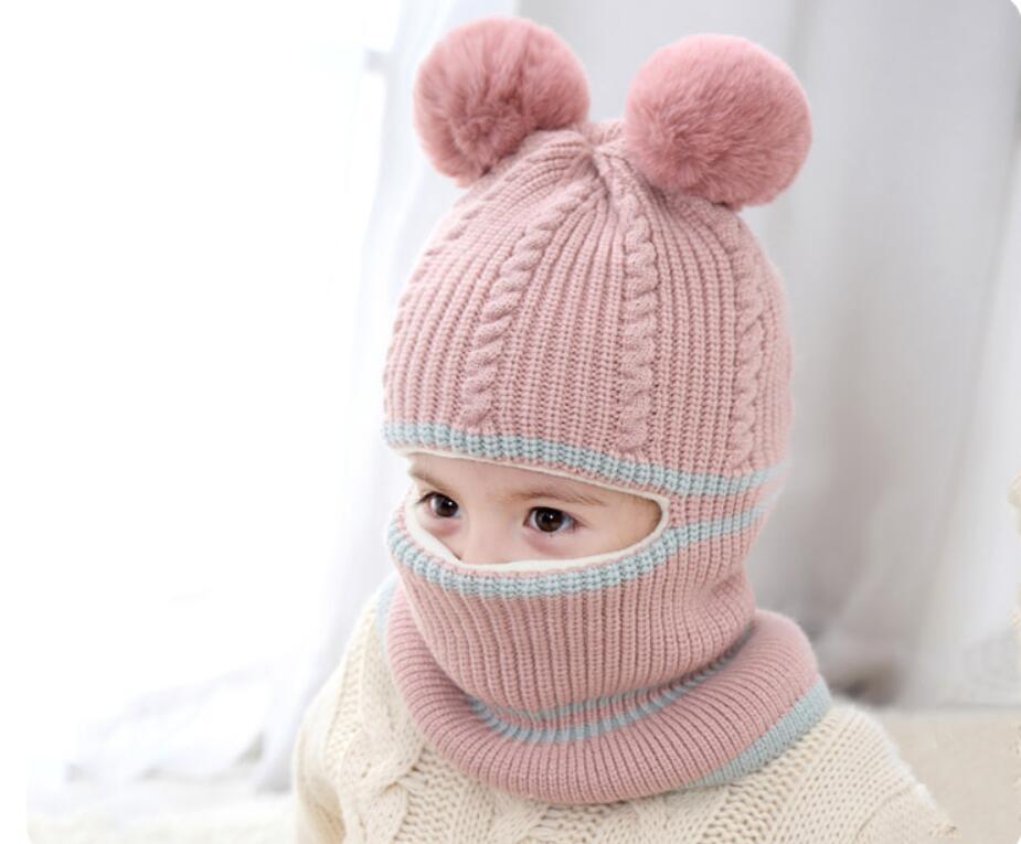Trẻ Em Mùa Đông Nhiệt Trẻ Em Mũ Khăn Bộ Bé Bonnet Khăn Enfant Dệt Kim Nón Dễ Thương Cho Bé Gái Bé Trai Beanies 1-5 Năm
