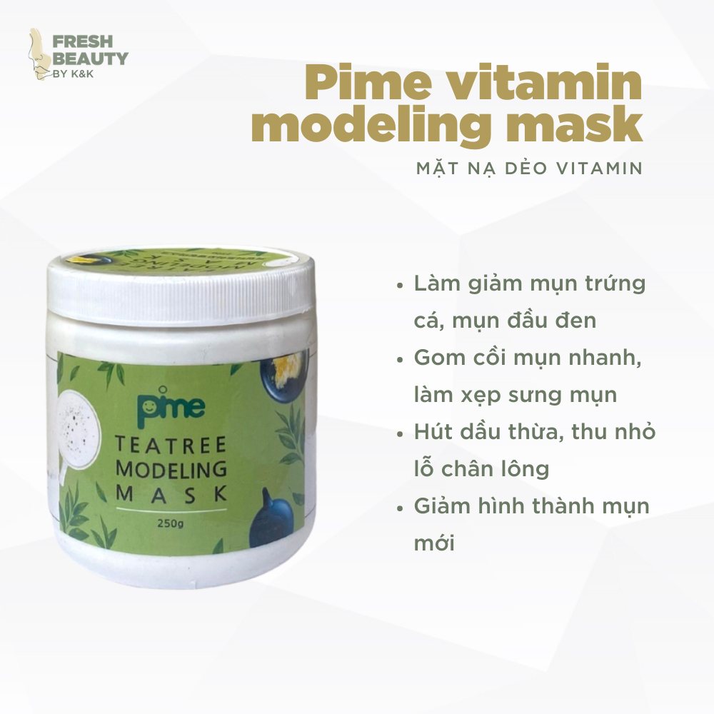 [Size to] Mặt nạ dẻo trà xanh Pime Tea Tree Modeling Mask giảm mụn, hút và kiềm dầu 250g
