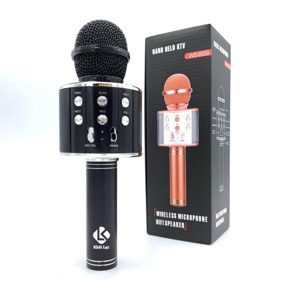 Micro Hát Karaoke Bluetooth WS-858 Khải Lạc micro không Dây hát karaoke micro không dây micro trợ giảng không dây