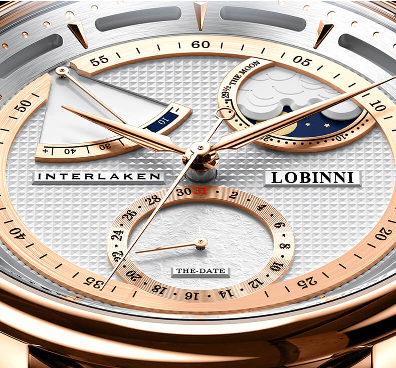 Đồng hồ nam chính hãng LOBINNI L17011-1 Fullbox, Kính sapphire ,chống xước,chống nước,dây da xịn, máy cơ (Automatic), Mới 100%,Bảo hành 24 tháng