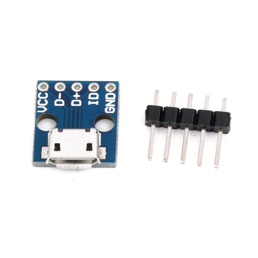 1Pcs MICRO USB Type-B 5Pin Female Socket Connector Adapter Module Board Blue
