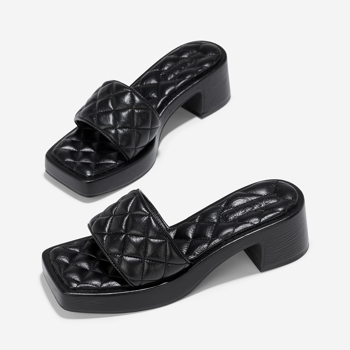 Guốc platform hiệu ứng chần bông - GNN 0206