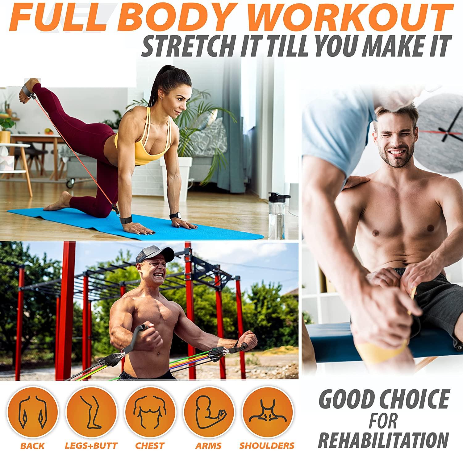 300lb thể dục thể dục chống lại ban nhạc đàn hồi tập luyện để tập luyện tập thể dục thể thao thể thao tập thể dục bộ đồ khai thác thiết bị mở rộng Color: SET-300LB-17PCS