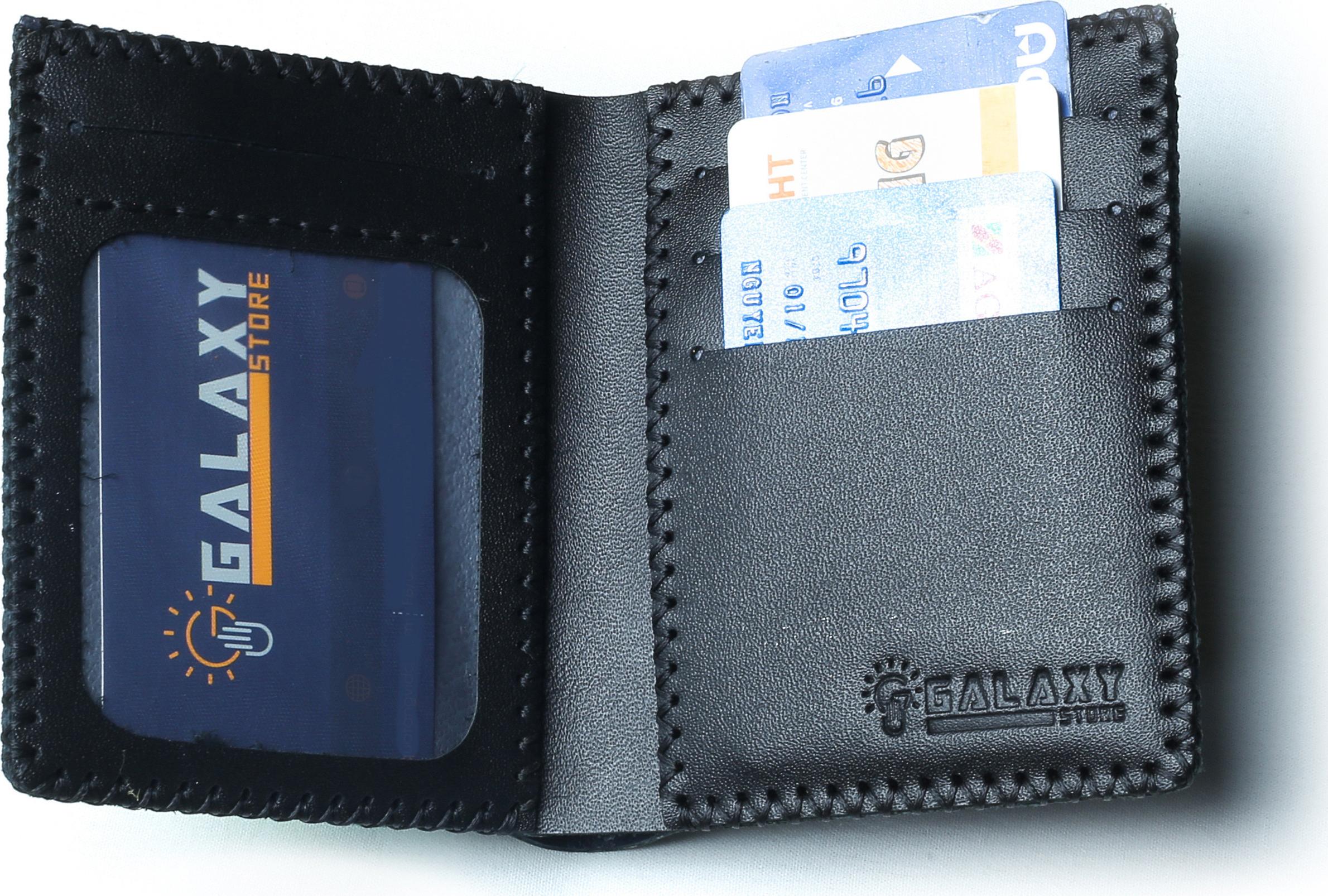 Ví Nam Bóp Nam Đứng Da Bò Thật Handmade Galaxy Store GVN - Hàng Chính Hãng