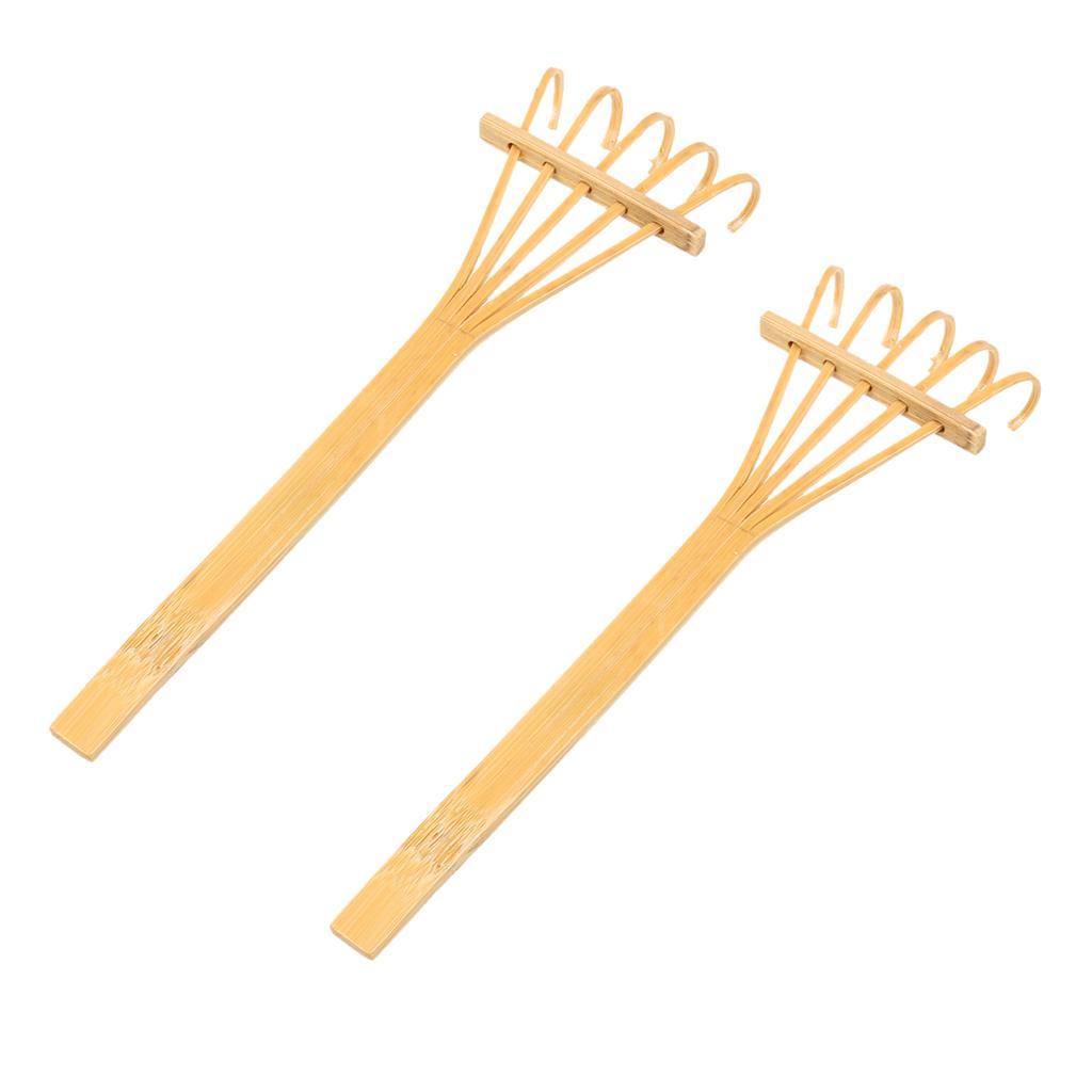 2PCS Natural Bamboo Rake for Zen Garden Sand DIY Decor Ornament Accessory