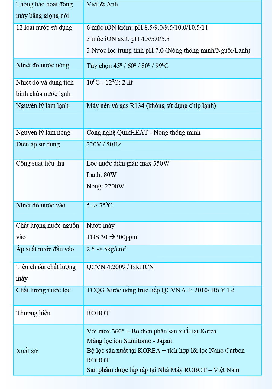 Máy Lọc Nước Điện Giải Ion Kiềm ROBOT IonKing 912 Chế Độ Nóng Thông Minh Lạnh 9 Tấm Điện Cực Titanium Phủ Platinum - Hàng Chính Hãng