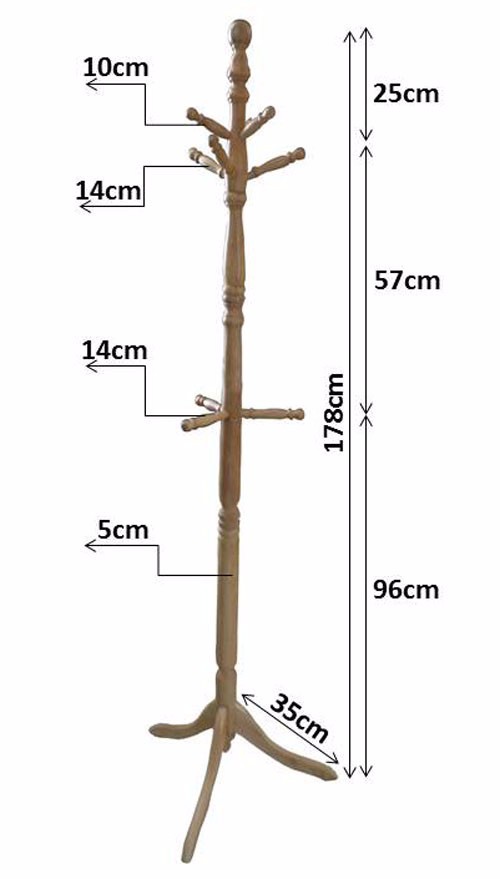 Cây treo quần áo 3 chân 9 nhánh-cây treo đồ bằng gỗ cao su thiên nhiên chịu tải trọng đến 30kg