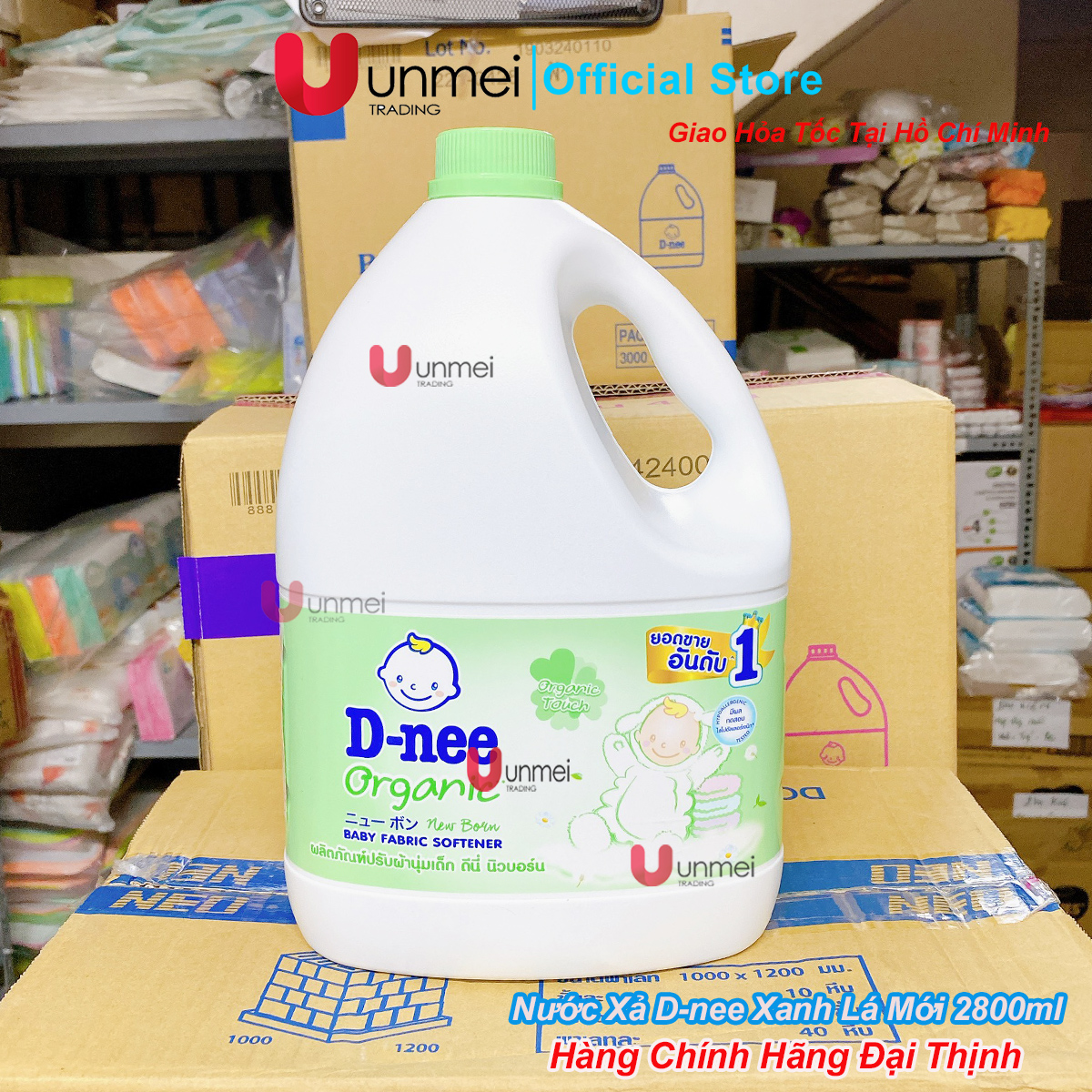 Nước Xả mềm quần áo em bé D-NEE xanh lá - Dnee Organic Touch