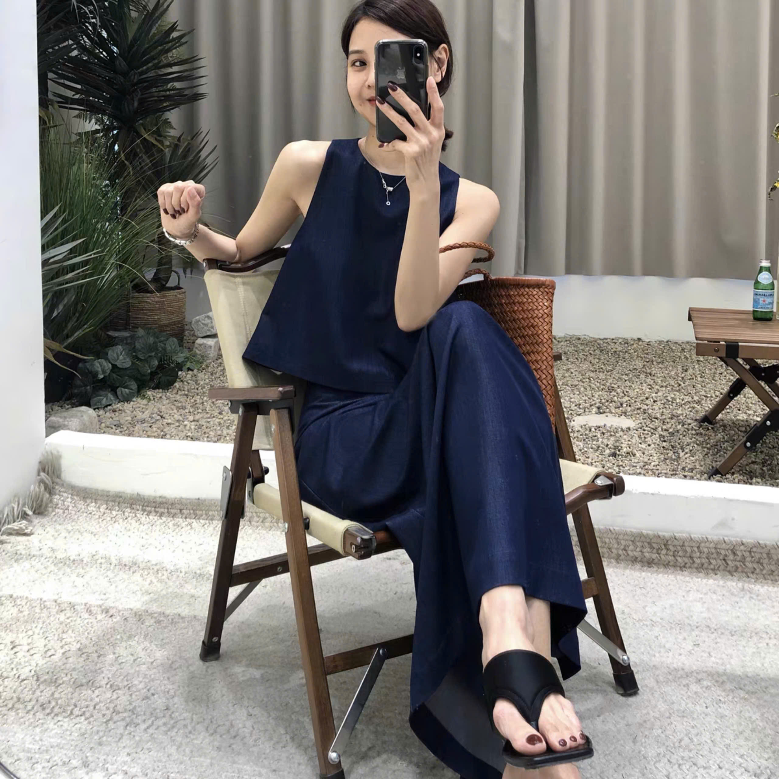Set Linen Sang Chảnh Gồm Áo Gile Mix Chân Váy Chữ A Trơn Basic Xẻ Sau Tinh Tế, Thanh Lịch