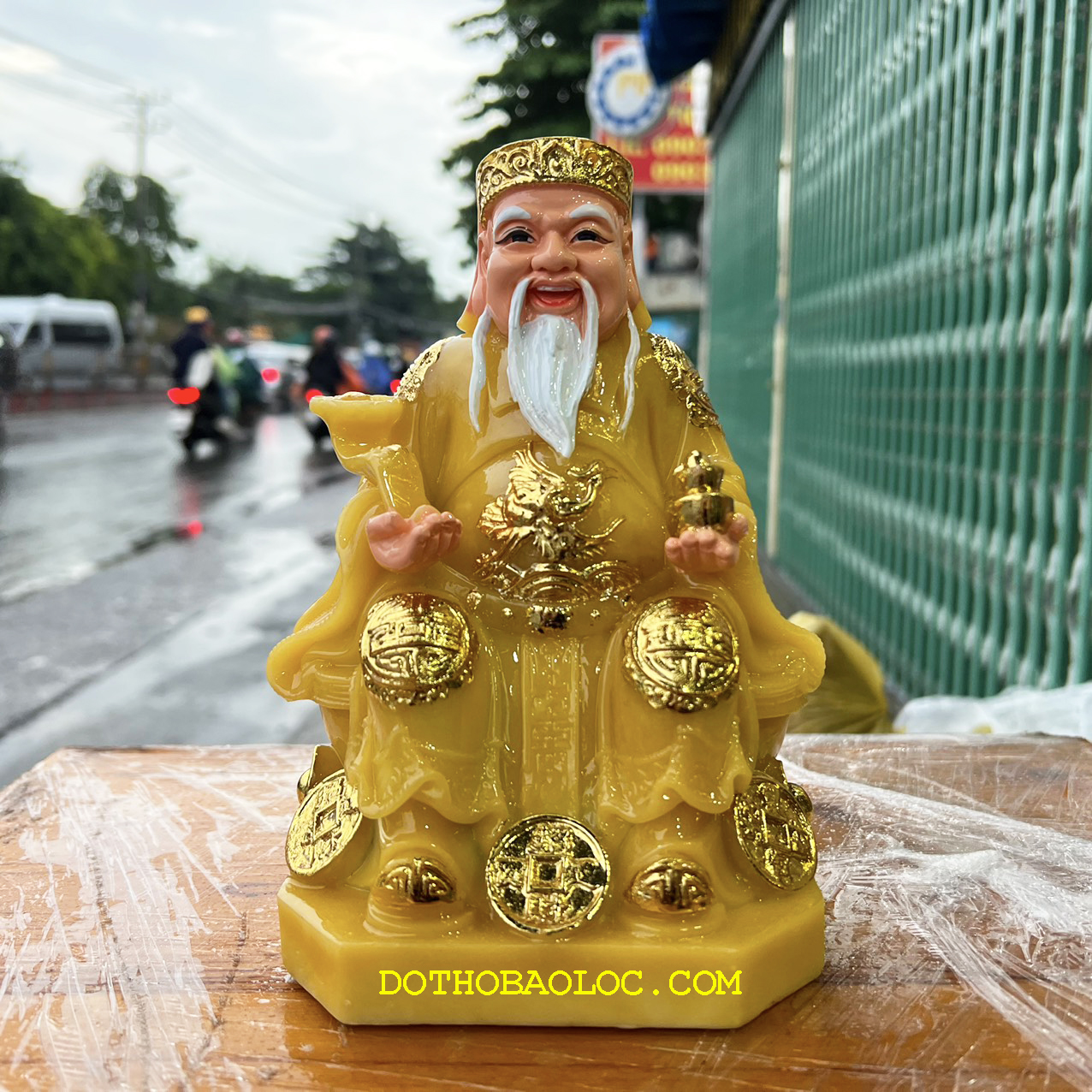 Tượng Thần tài Thổ Địa đá Việt Nam cao 19cm Bộ sản phẩm gồm 2 tượng