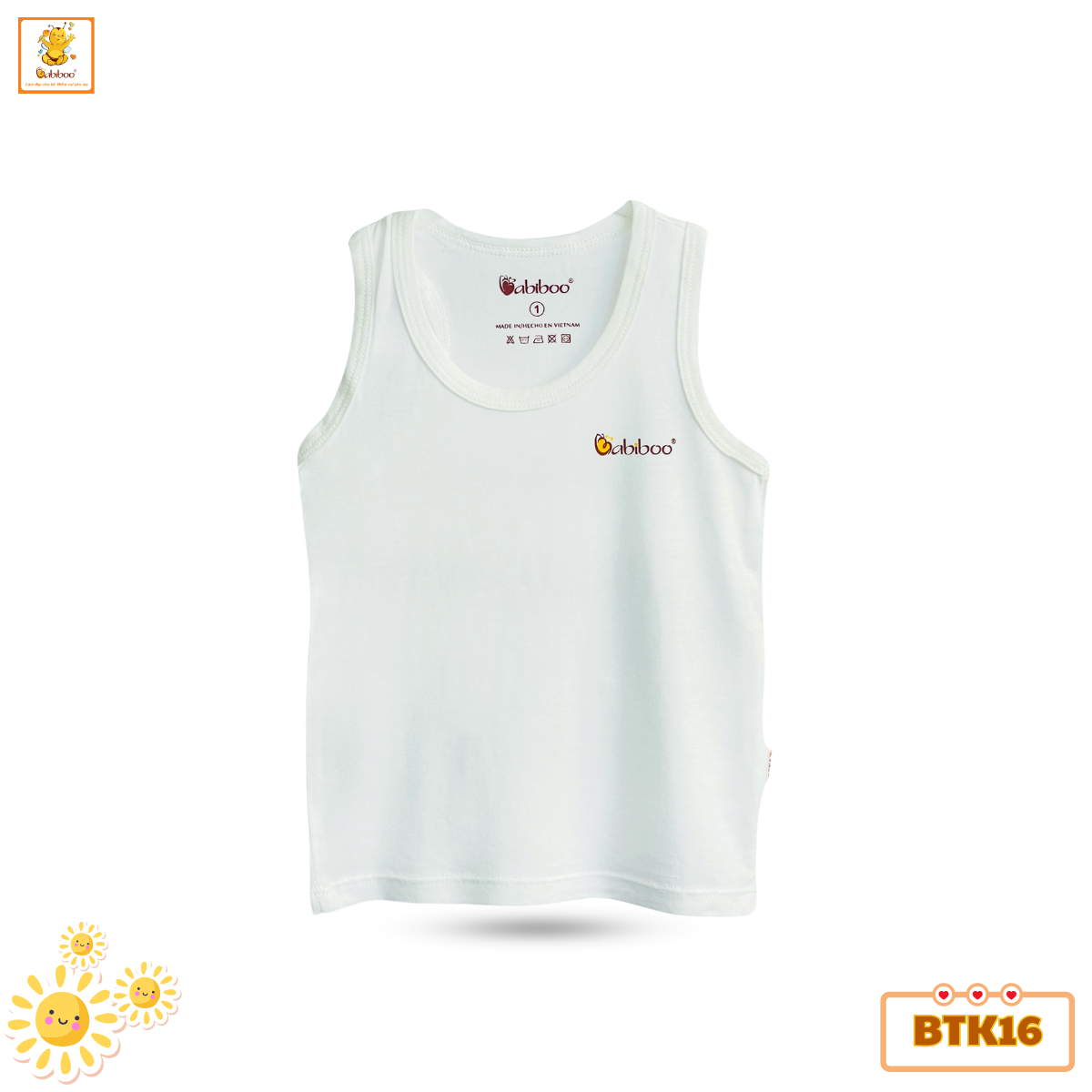 Áo ba lỗ bé trai Babiboo áo ba lỗ sơ sinh vải viscose siêu mềm, mịn mát BTK16