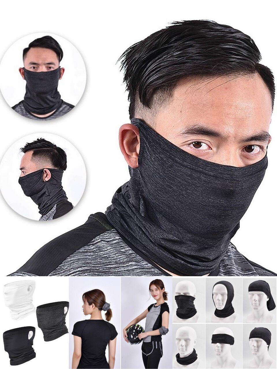 Khăn ống lụa chống nắng + bụi Anmeilu cao cấp