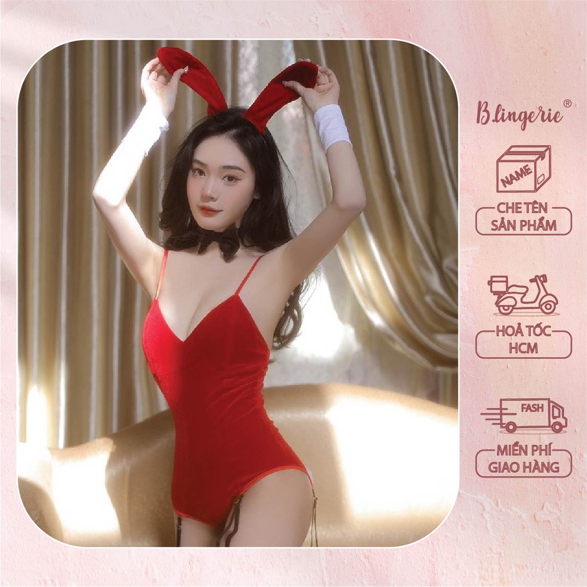 Bộ Bodysuit Cosplay Bunny Cá Tính (Kèm Tất) - B.Lingerie