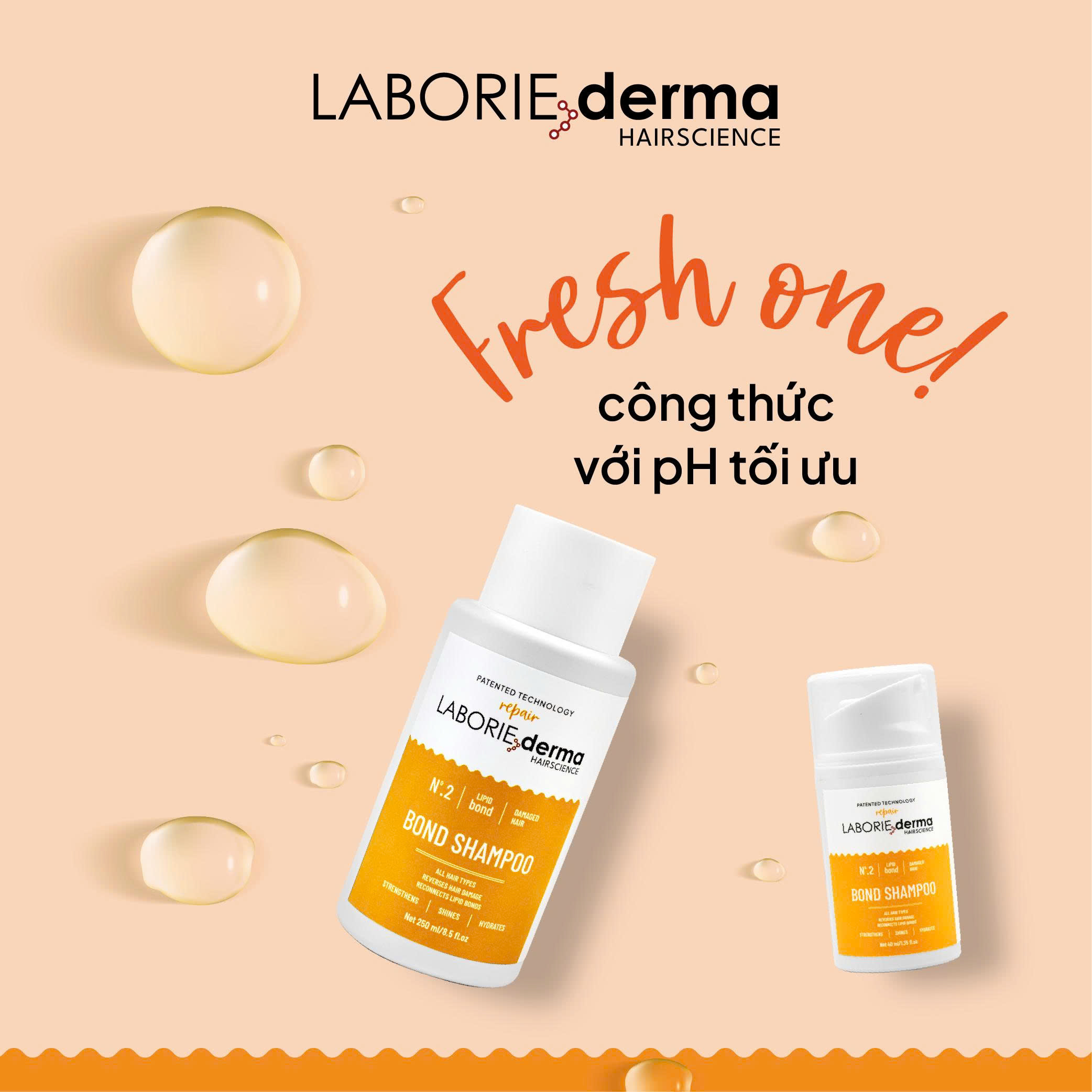 Dầu gội hỗ trợ phục hồi, tăng cường chắc khỏe tóc LABORIE derma Bond Shampoo 250ml
