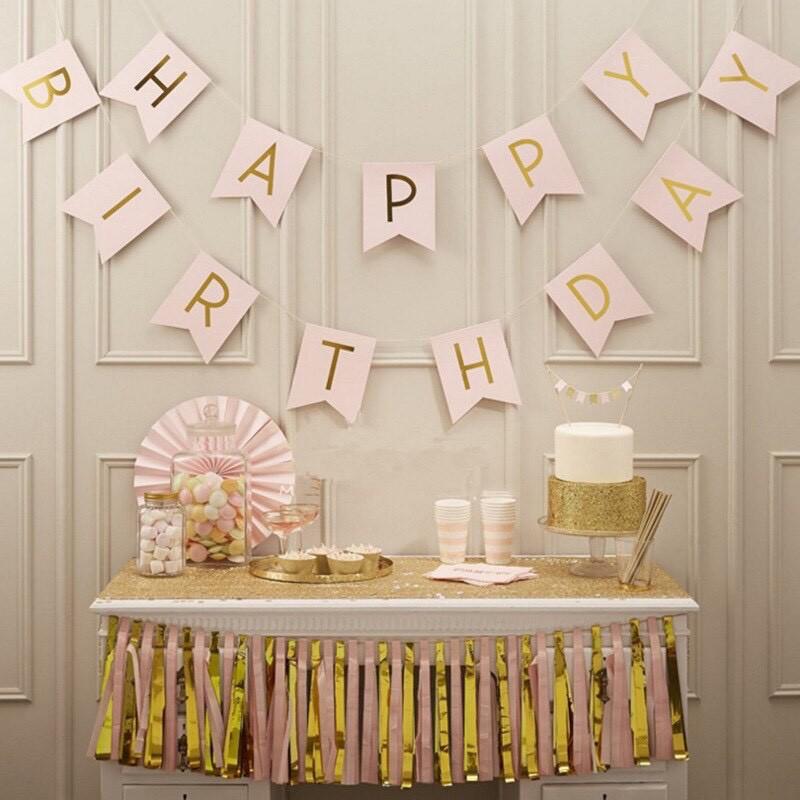 Dây 13 chữ HAPPY BIRTHDAY đuôi cá - Trang trí tiệc sinh nhật