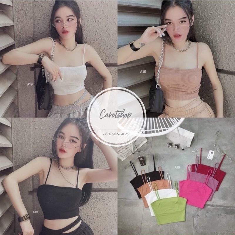 áo 2 dây croptop siêu hot freesize dưới 52kg - Carotshop