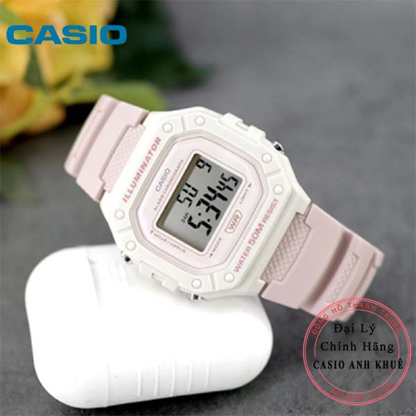 Hình ảnh Đồng Hồ Casio W-218HC-4A2VDF Dây Nhựa - Mặt Vuông - WR50M