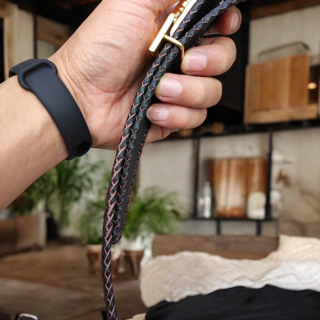 Dây nịt da bụng cá sấu liền tấm 4cm H29N1. Khóa H thép ko gỉ loại 1