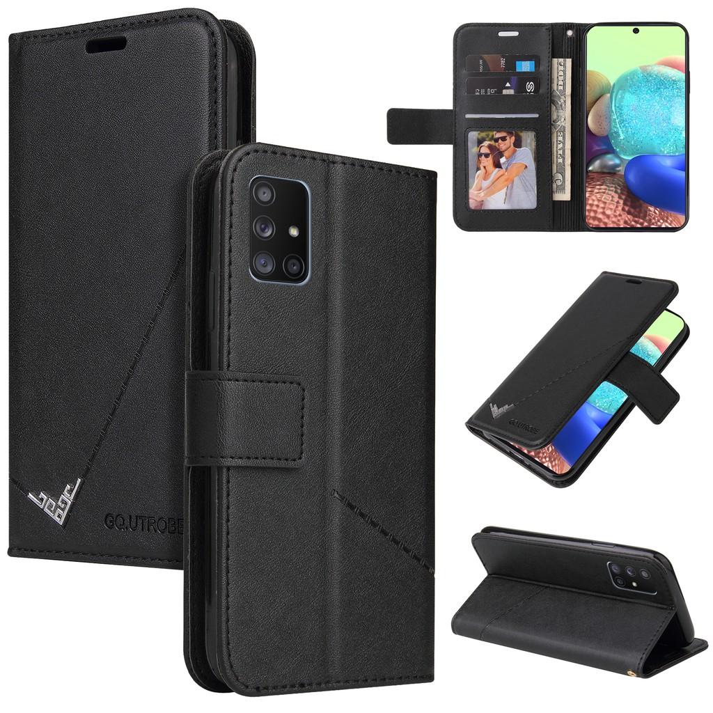 Ốp điện thoại da PC PU cứng dạng ví nắp lật cho Samsung Galaxy Note10 Lite A21S A71 A51 A41 A31 A21 A11