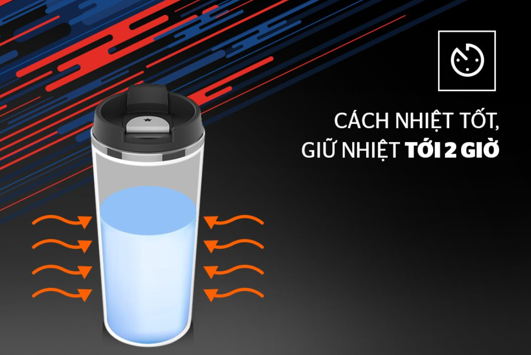 Bình giữ nhiệt BioZone 500ml nắp màu đen KB-WA500PB
