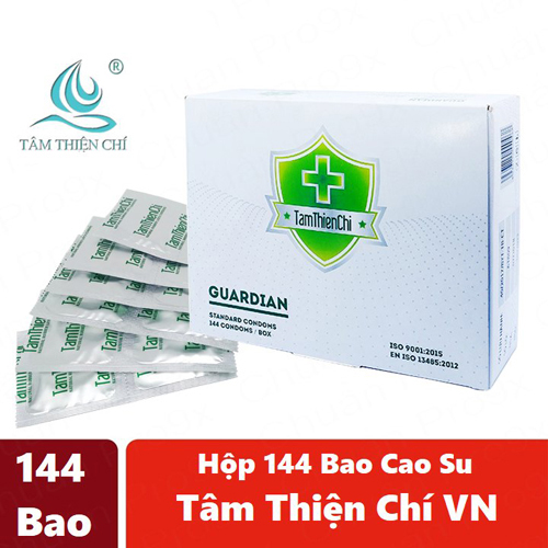 Hộp 144 chiếc_Bao cao su Tâm Thiện Chí Guardian dùng gia đình mỏng trơn_TTC1