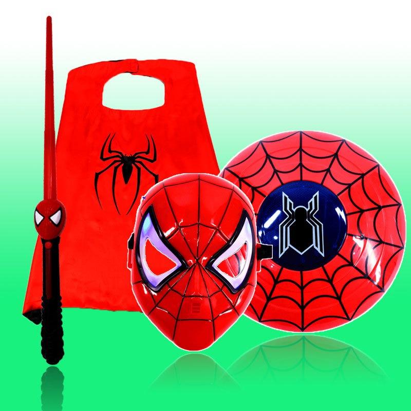 Khiên Phát Sáng Người Nhện Spiderman Có Đèn Nhạc Đội Trưởng Mỹ Cho Bé Hóa Trang Halloween