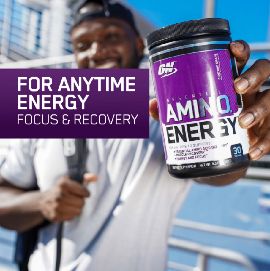 Thực phẩm bổ sung năng lượng và phục hồi Optimum Nutrition Essential Amino Energy 18g vị Grape