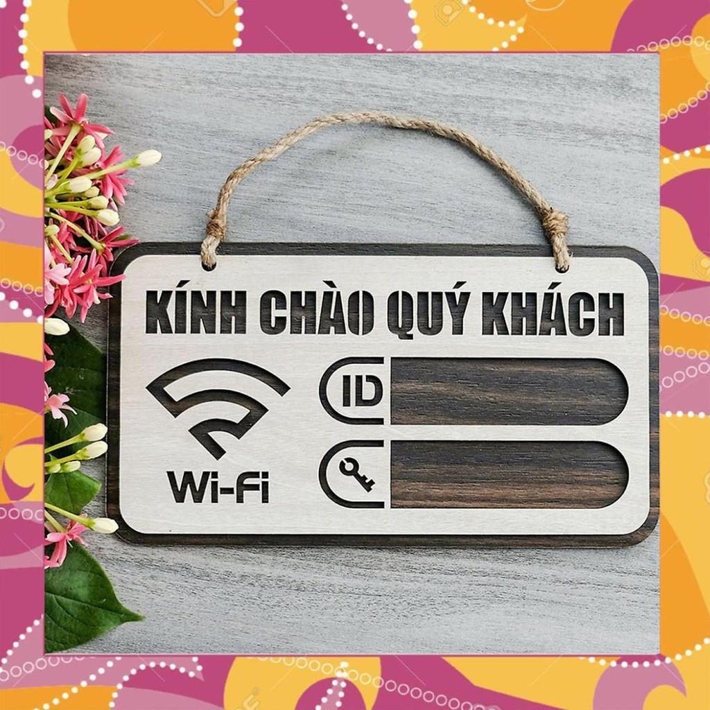 Tranh gỗ treo tường_Bảng gỗ trang trí wifi password F03_CRN_01 WoodLaserDecor