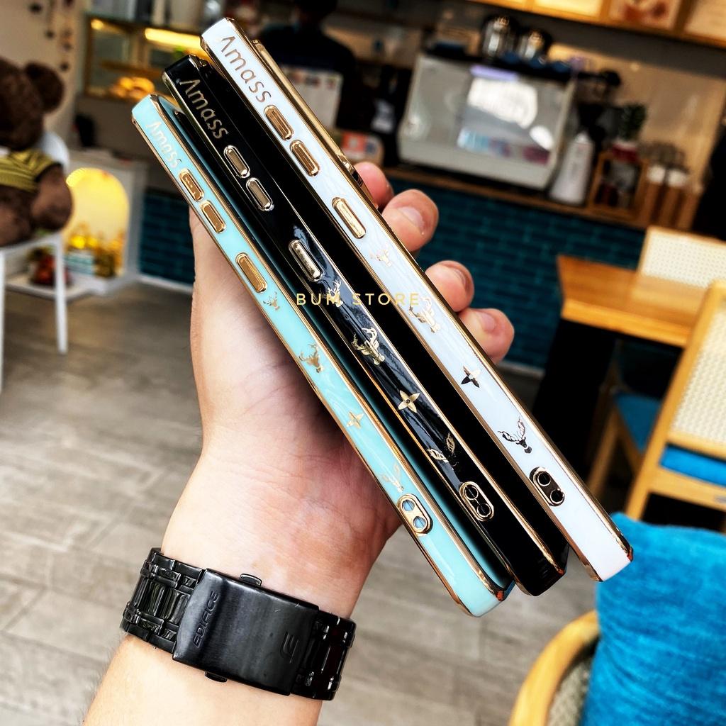 Ốp Lưng Deer Bóng Viền Vàng Cho Samsung Galaxy S22 Ultra / S22 Plus / S21Ultra / S21 Plus / S20Ultra / S20 Plus