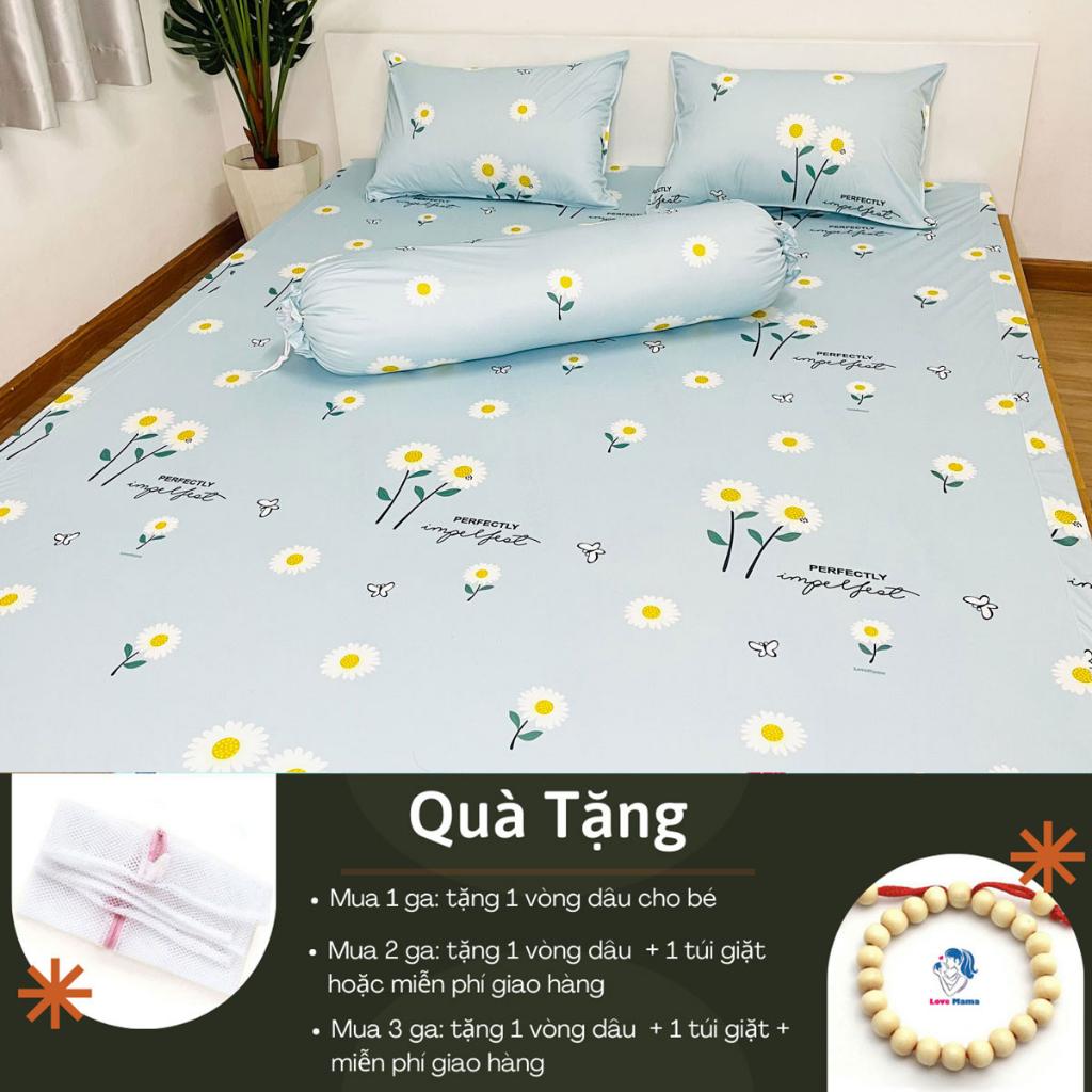 Ga chống thấm Cotton cao cấp bông cúc chống thấm tuyệt đối ga mềm mại thoáng mát