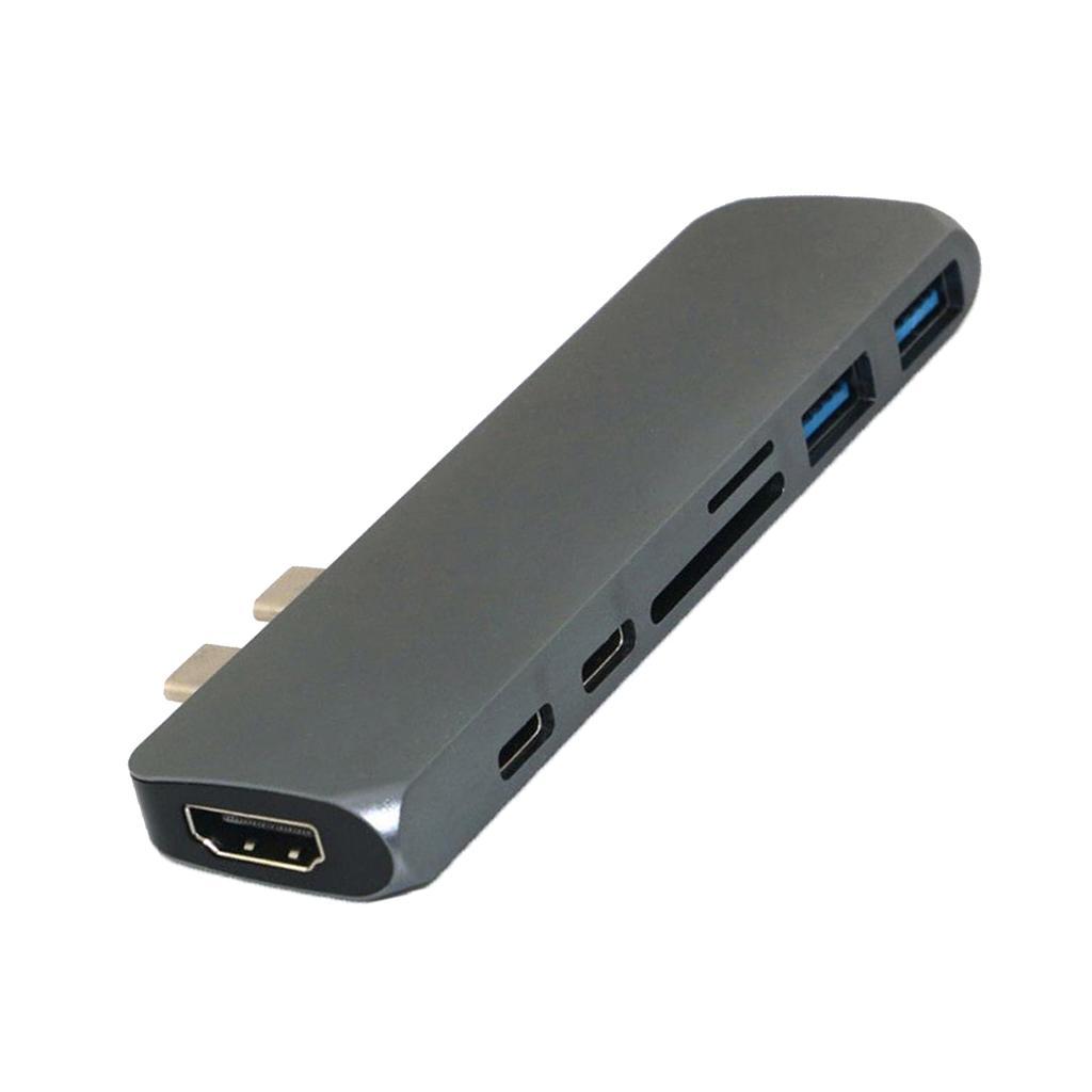 7 in 1 USB-C Type C HD Output 4K HDMI USB 3.0 Adapter HUB For MacBook Pro