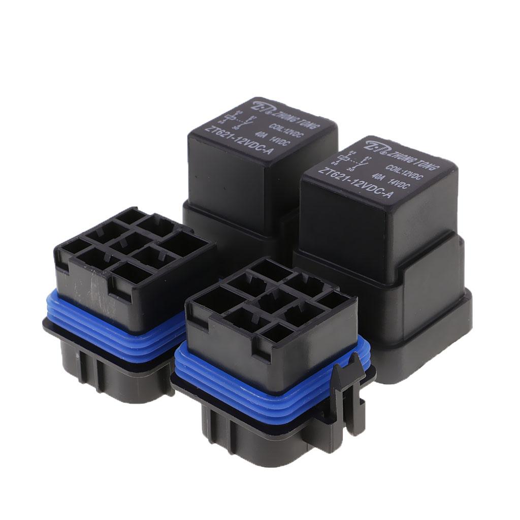 4 Set of 40A 12V 4 Pin Relay Socket Base Terminals for Car Motorcycle Boat