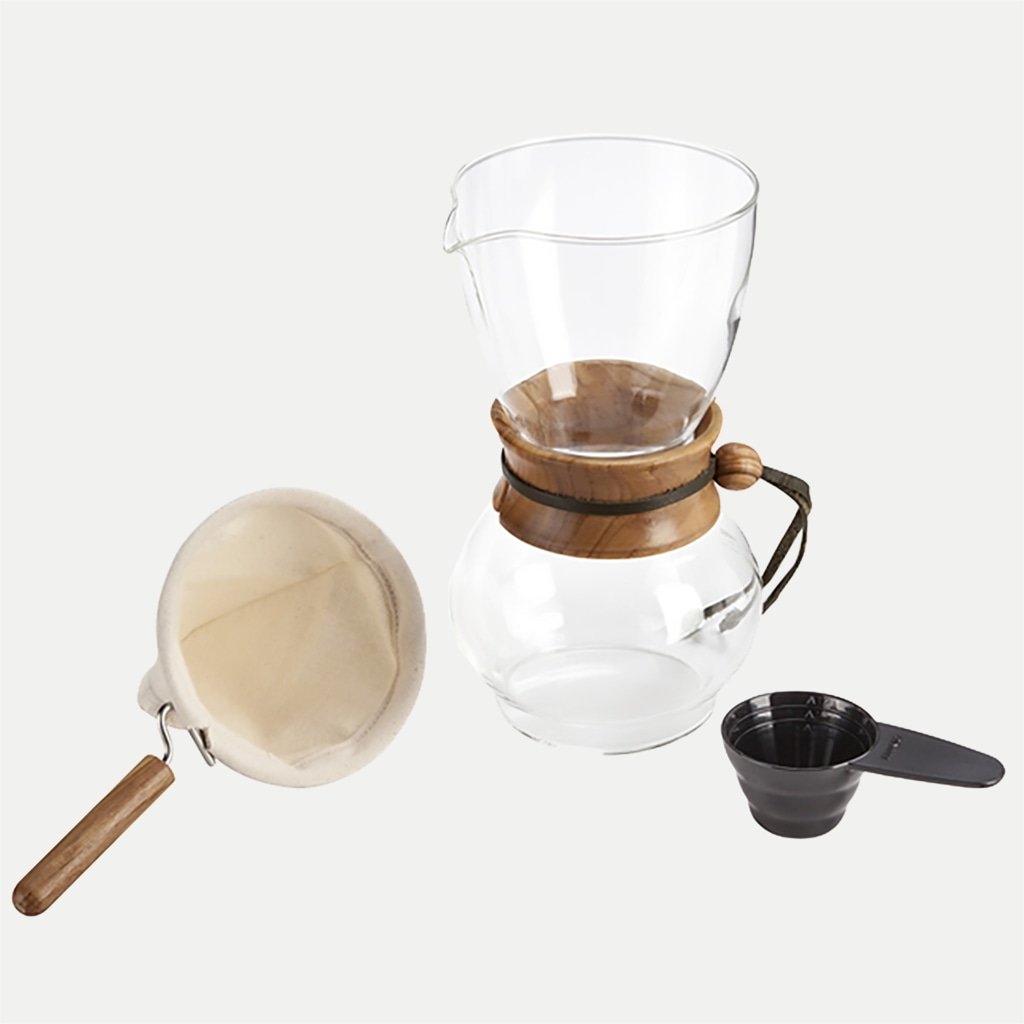 Bình Pha Cà Phê Vợt Hario Drip Pot Wood Neck 240ml