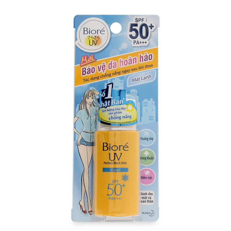 Sữa chống nắng Biore UV Perfect Protect Milk Cool SPF50+/PA+++ -25ml