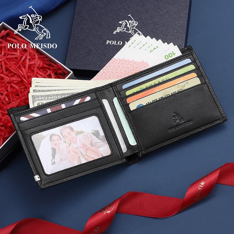 Ví Da Bò Nam Bóp Da Nam Cao Cấp Hàng Hiệu POLO MEISDO Full Hộp Phù Hợp Làm Quà Biếu Tặng Sinh Nhật